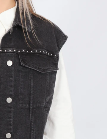 Vesta oversize Pieces, negru Negru