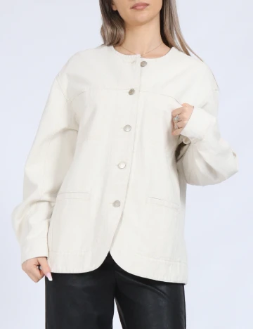 Jacheta Oversize Vero Moda, ecru