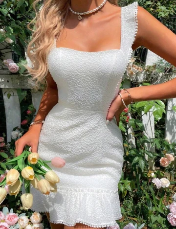 Rochie scurta SHEIN, alb Alb