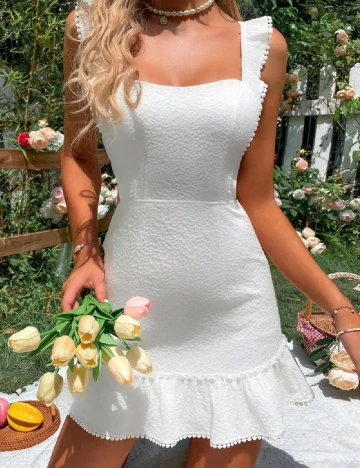 Rochie scurta SHEIN, alb Alb