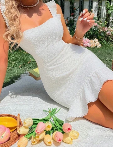 Rochie scurta SHEIN, alb Alb