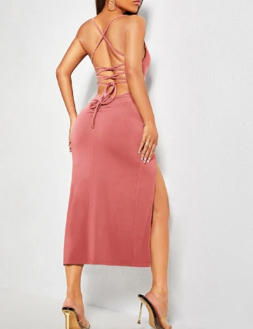 Rochie medie SHEIN, roz pudra