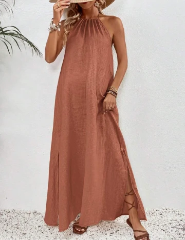 Rochie lunga SHEIN Maternity, maro Maro