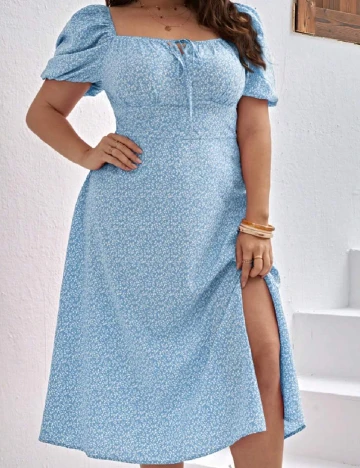 Rochie medie SHEIN CURVE, albastru