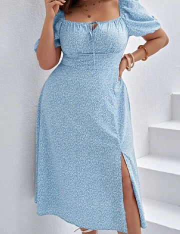 Rochie medie SHEIN CURVE, albastru