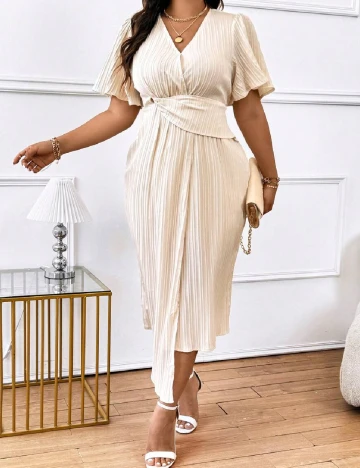 Rochie medie SHEIN CURVE, crem Crem