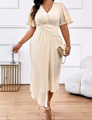 Rochie medie SHEIN CURVE, crem Crem