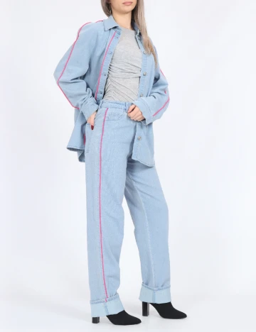 Jacheta Oversize Pieces, albastru