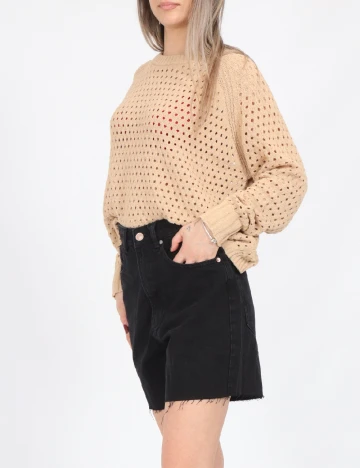 Pantaloni scurti Stradivarius, negru Negru