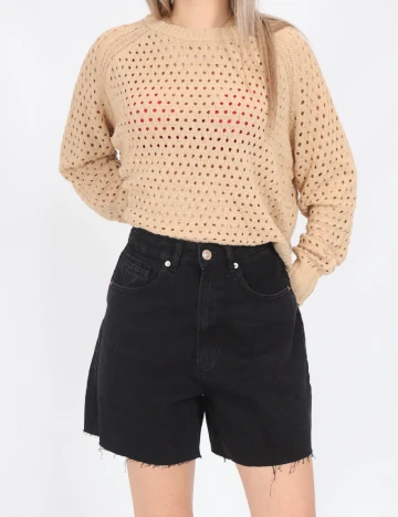 Pantaloni scurti Stradivarius, negru Negru