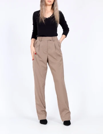 Pantaloni Pieces, maro Maro