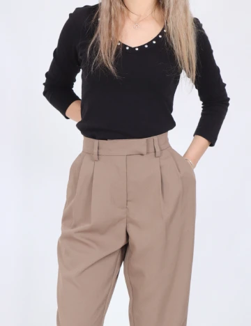 Pantaloni Pieces, maro Maro