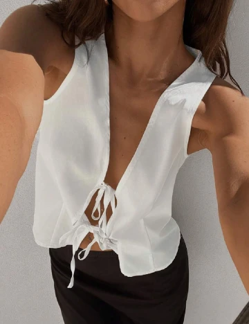 Top SHEIN, alb Alb