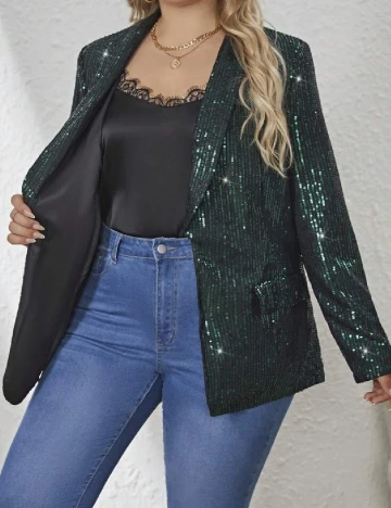 Sacou SHEIN CURVE, verde
