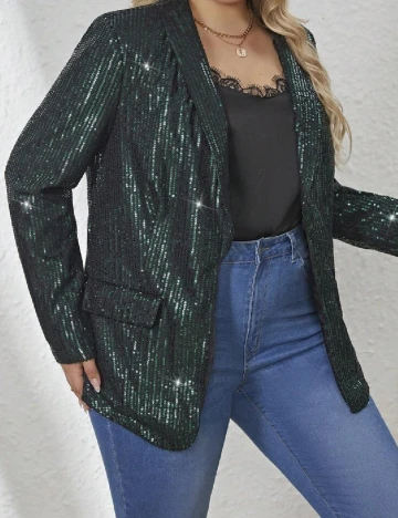 Sacou SHEIN CURVE, verde