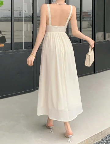 Rochie lunga Dazy, ecru