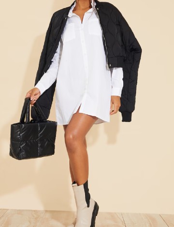 
						Rochie scurta PRETTYLITTLETHING, alb