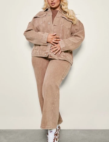 Jacheta Oversize PRETTYLITTLETHING Plus Size, maro
