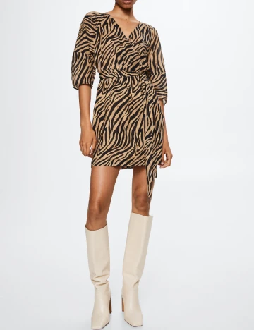 Rochie scurta Mango, animal print Animal print
