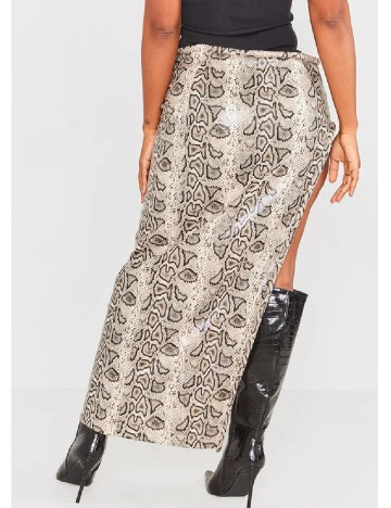 Fusta PRETTYLITTLETHING, crem