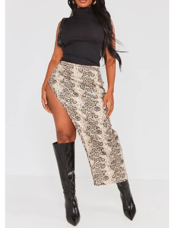 Fusta PRETTYLITTLETHING, crem