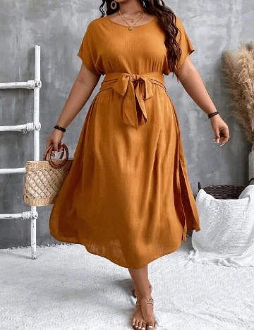 Rochie medie SHEIN CURVE, maro Maro