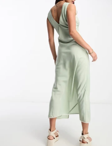 Rochie lunga Reclaimed Vintage, verde Verde