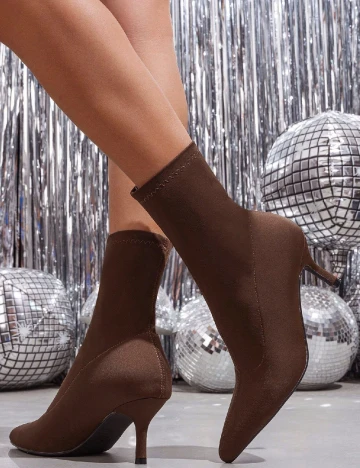 Botine SHEIN, maro