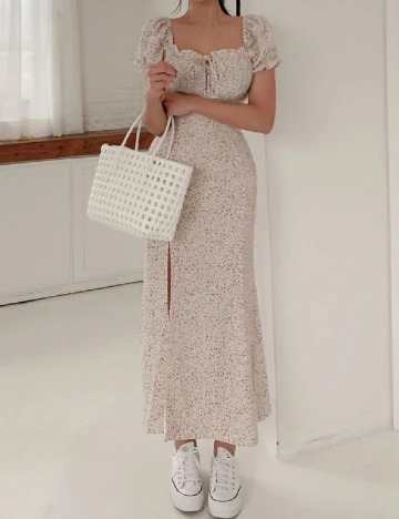 Rochie lunga Dazy, floral print