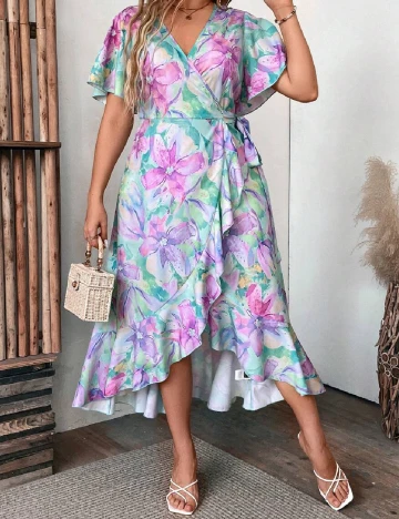 Rochie medie SHEIN CURVE, floral print