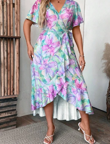 Rochie medie SHEIN CURVE, floral print