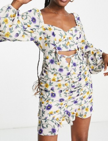 
						Rochie scurta Lashes of London, floral print