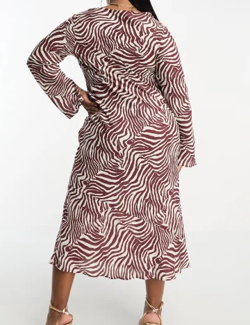 Rochie medie ASOS Curve, alb/maro Maro