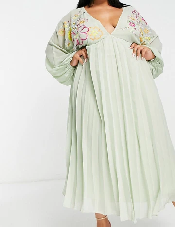 Rochie lunga ASOS Curve, verde Verde