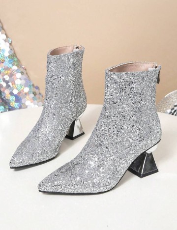 
						Botine SHEIN, argintiu