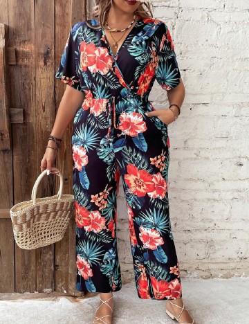
						Salopeta SHEIN CURVE, floral print