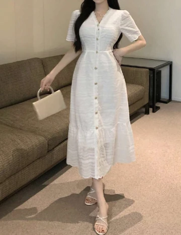 Rochie medie Dazy, alb