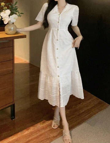 Rochie medie Dazy, alb