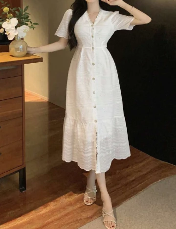 Rochie medie Dazy, alb