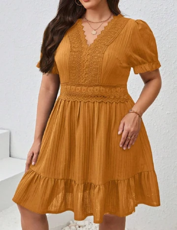 Rochie scurta SHEIN CURVE, maro Maro