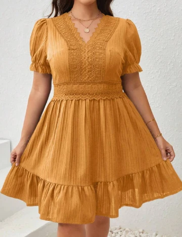 Rochie scurta SHEIN CURVE, maro Maro