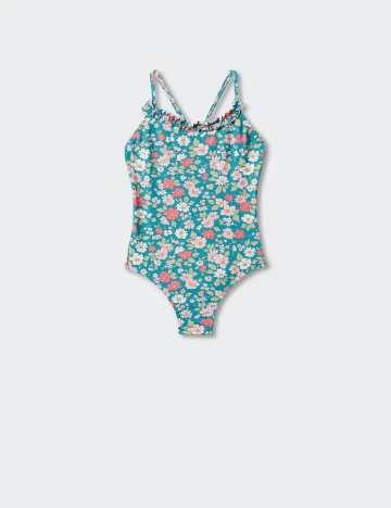 Costum de baie Mango Kids, floral print