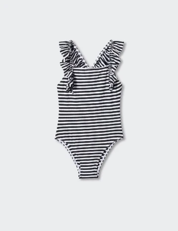 Costum de baie Mango Kids, alb/negru