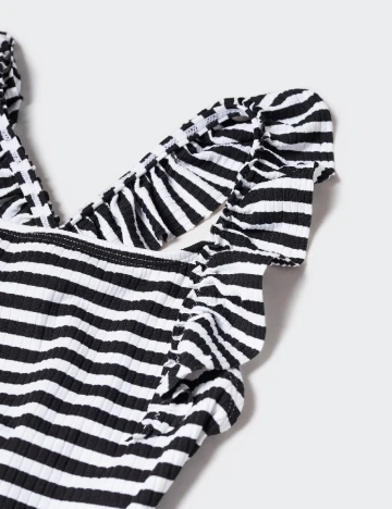 Costum de baie Mango Kids, alb/negru