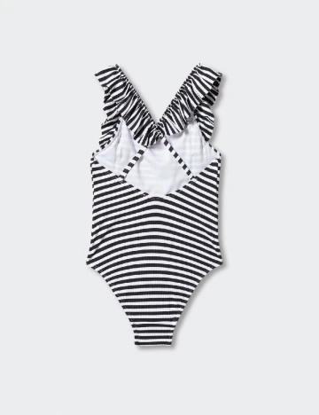 Costum de baie Mango Kids, alb/negru