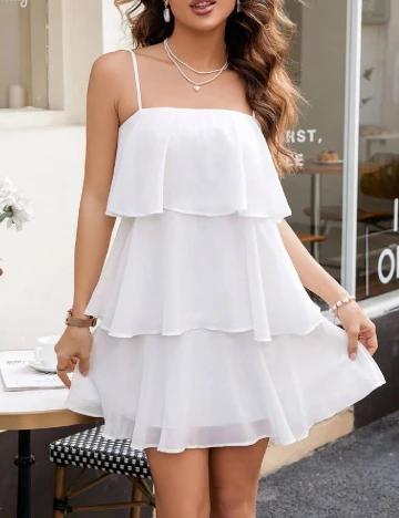 Rochie scurta SHEIN, alb Alb