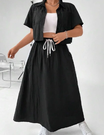 Compleu SHEIN CURVE, negru Negru