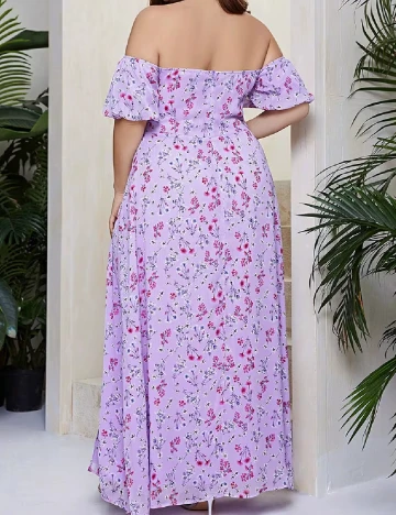Rochie lunga Double Crazy Plus Size, mov Mov