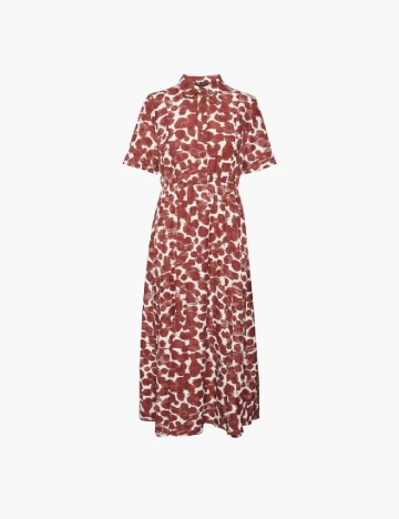 Rochie medie Vero Moda, rosu/alb