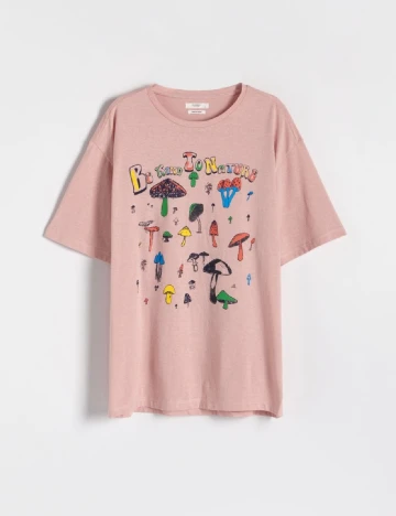 Tricou Reserved, roz pudra